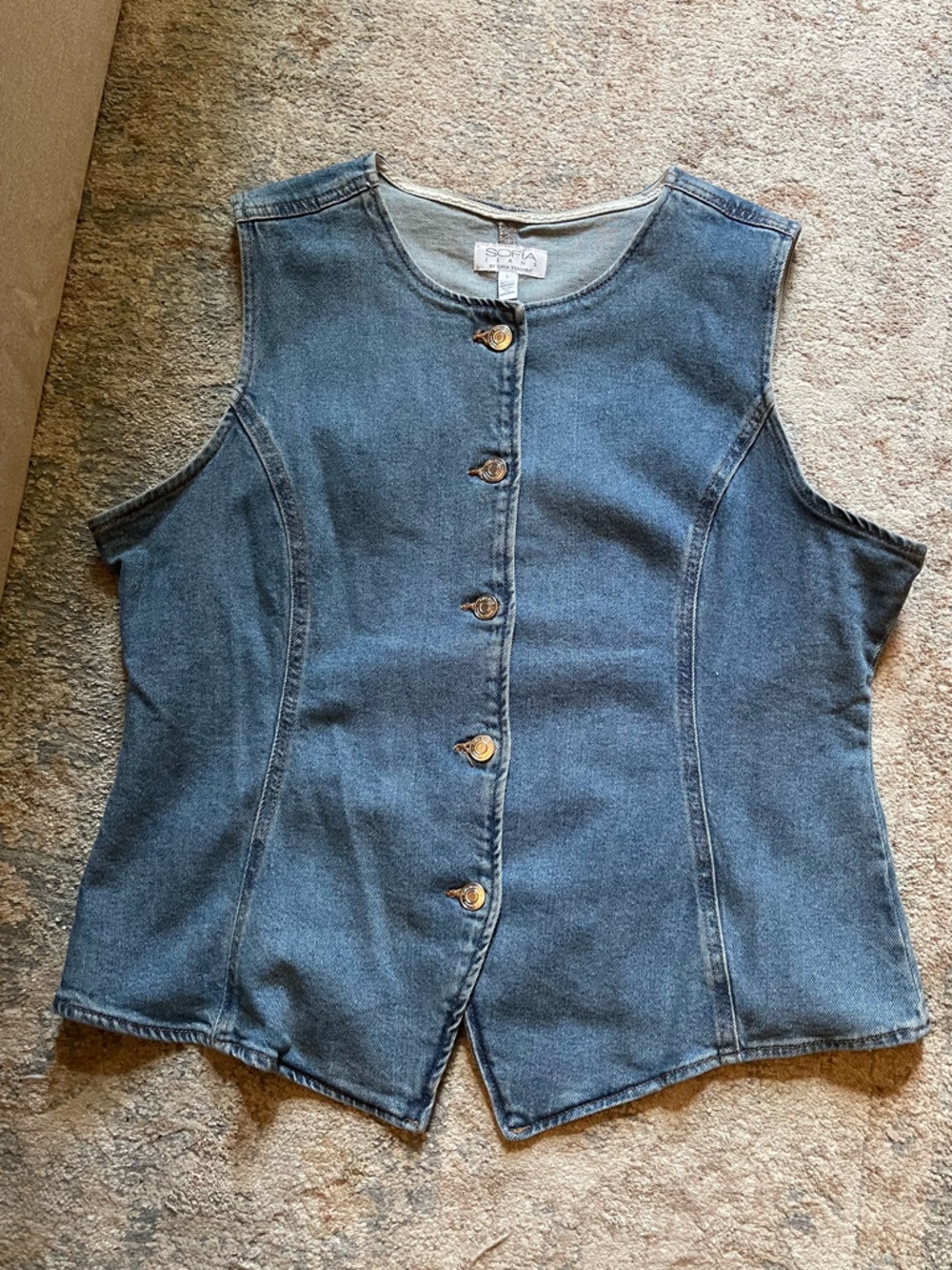 sofia by sofia vergara Blue Denim Button-Front Tank